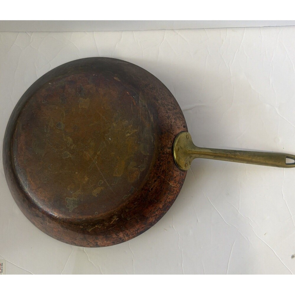 Vtg Paul Revere Ware Sig1801 Copper Skillet Fry Pan 10.5 “ (top) Brass Stainless